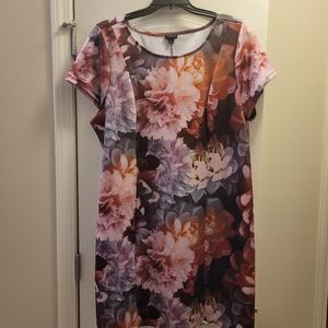 Torrid Pink and purple floral 2 in 1 dress. Bodycon dress 3X.